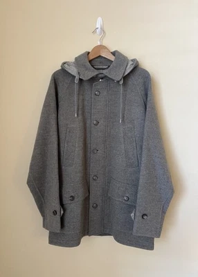 Ralph Lauren Etiqueta Púrpura Nuevo Abrigo Parka Con Capucha Chaqueta Lana Gris Pequeño Foto 1 de 4
