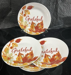 6 Royal Norfolk Autumn Leaves Salatteller Herbstfarben 7,5" Thanksgiving Dankbar - Bild 1 von 10