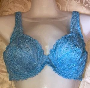Vintage Ralph Lauren Damen Spitzen BH gefüttert Bügel Blau Style 8808 Größe 38B - Bild 1 von 6