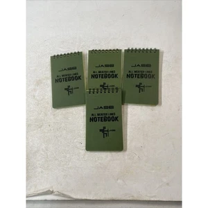 Menge 4 Jase Allwetter Top-Spiral Notizbuch 3"x5" grüner Einband Notizblock Notizblock - Bild 1 von 2