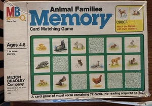 Vintage Milton Bradley Animal Families Memory Card Matching Game 1980 - Picture 1 of 14