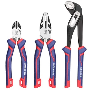 WORKPRO Pliers Set, Pliers Set, 3 Piece Set, Water Pump Pliers, Powerful Pliers, - Picture 1 of 7
