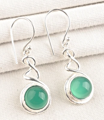 Orecchini gioielli fatti a mano in argento sterling 925 pietra preziosa onice... - Immagine 1 di 4