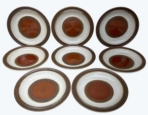 8 Denby Langley Steinzeug rot Rost Töpferscheibe handbemalt Brotteller 6,5" - Bild 1 von 11