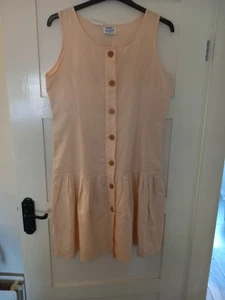 Wallis Linen Dress, Apricot, Size 12. Vintage - Picture 1 of 8