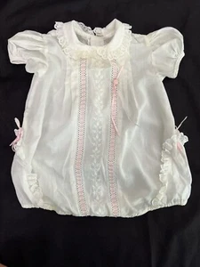 Vintage Neiman Marcus C.I. Castro Co White Bubble Romper 9 Months USA MADE READ - Picture 1 of 10