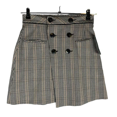 Nueva Falda H&M Mujer Talla Pequeña Envolvente Colección Básica Botón Delantero Marrón Nueva con Etiquetas Foto 1 de 4