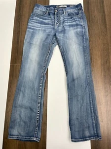 BKE Denim Buckle Mens Size 33L Blue Aiden Jeans Boot - Picture 1 of 11