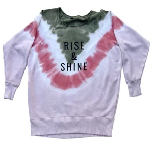 Aerie Pink Green Tie Dye Rise & Shine Oversized Graphic Sweatshirt Size Small - Picture 1 of 5
