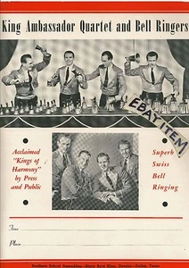 C-1940 Póster Volante REY EMBAJADOR CUARTETO Y CAMPANAS SUIZAS Cantante Voz - Imagen 1 de 1