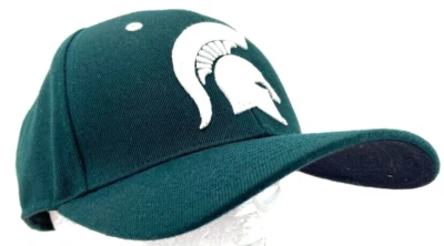 NEW Michigan State Spartans Zephyr Green Stretch Baseball Cap Hat Adult 7 3/8 - Image 1 of 4
