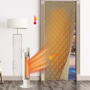 Thermal Insulated Door Curtain for Winter, Window Cover Room Divider Noise Dampe - Picture 1 of 7