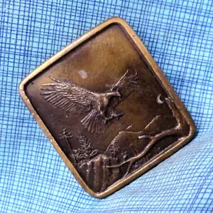 Bald Eagle Dress Belt Buckle Sportsman Cowboy Vtg 70s Indiana Metal Craft.QRT697 - Picture 1 of 9