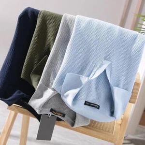 Gestrickte Baumwolle Sommer Neu Herren Mode Polo Revers Lässig Kurzarm T-Shirt - Bild 1 von 13