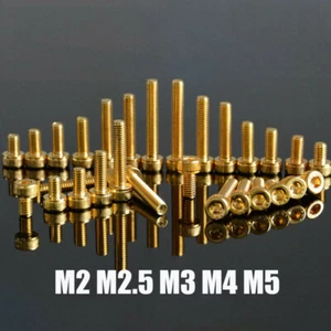 M2 M3 M4 M5 Allen Bolts Socket Cap Screws Hex Head DIN 912 Titanium Plating - Picture 1 of 5