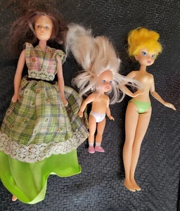 Doll Lot~vintageAssorted Dolls~Clothes~No Clothes~tinker Bell, Little Miss Etc - Picture 1 of 7