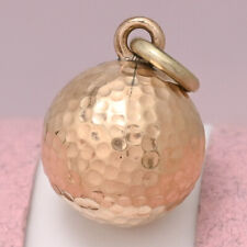 Antique Victorian Puffy Orb Ball Rose Gold Filled Hand Hammered Charm Pendant