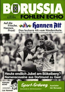BL 87/88 Borussia Mönchengladbach - Borussia Dortmund, 05.03.1988 - Bild 1 von 1