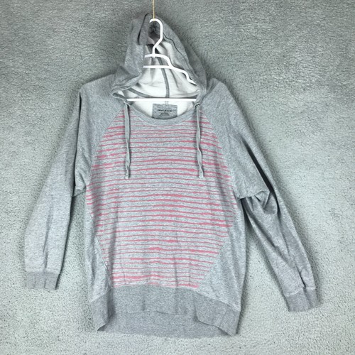 UNDERCOVER Felpa con cappuccio DKNY donna jeans manica lunga pullover grigio pile taglia L