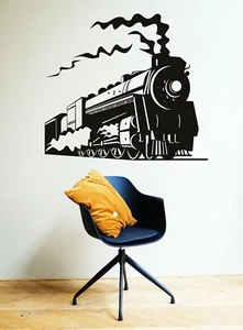 Train Wall Decal Locomotive Steam Large Wall Vinyl  Removable Decal Décor  - Picture 1 of 3