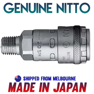 GENUINE NITTO JAPANESE ONE TOUCH HI-CUPLA AIR FITTING MALE THREAD SOCKET COUPLER - image 1 of 3