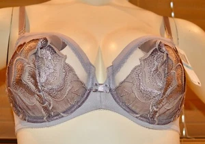 Wacoal Luxe Liaison Underwire Bra 55121 Unlined Sheer Grey Size 34 C NWT - Picture 1 of 10
