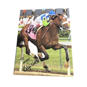 Edgar Prado Signed Autograph 8.5x11 Photo Kentucky Derby Barbaro Horse Jockey - Picture 1 of 2
