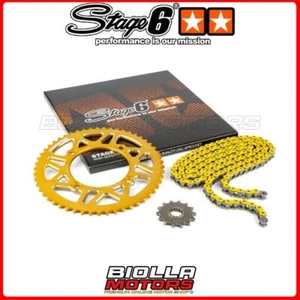 S6-2118814/YE KIT CATENA 14X53 - 420 STAGE6 ALU CNC GIALLO BETA 125 RR ENDURO 2T - Foto 1 di 5
