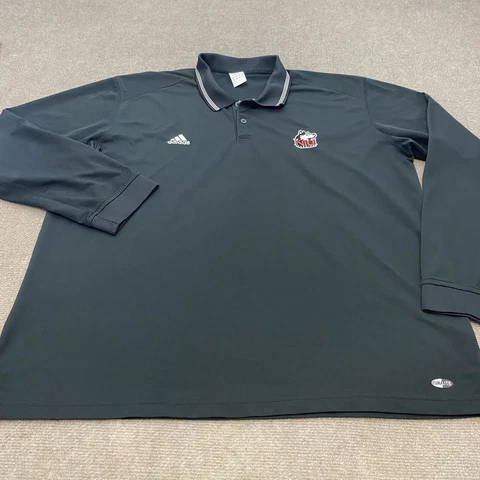 Vintage adidas Northern Illinois Huskies NIU Polo Shirt Mens XXL Long Sleeve Cover