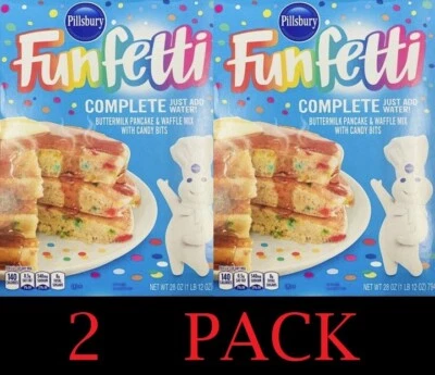 Brocas de caramelo Pillsbury FUNFETTI completas mezcla de panqueques y gofres 28 oz 2 paquetes Foto 1 de 4