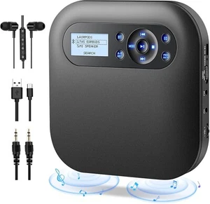 CD Player Portable Bluetooth CD Player with Speakers 2000mAh Rechargeable CD - Picture 1 of 9
