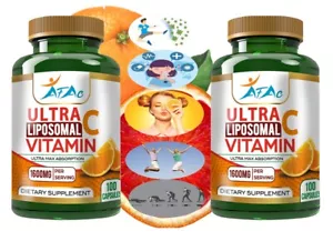 Liposomal Vitamin C 1600mg, 200 Capsules Fat Soluble Vit Supplements High Absorp - Picture 1 of 10