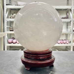 18.88LB Natural White Crystal Clear Quartz Crystal Sphere Ball Healing - Picture 1 of 13