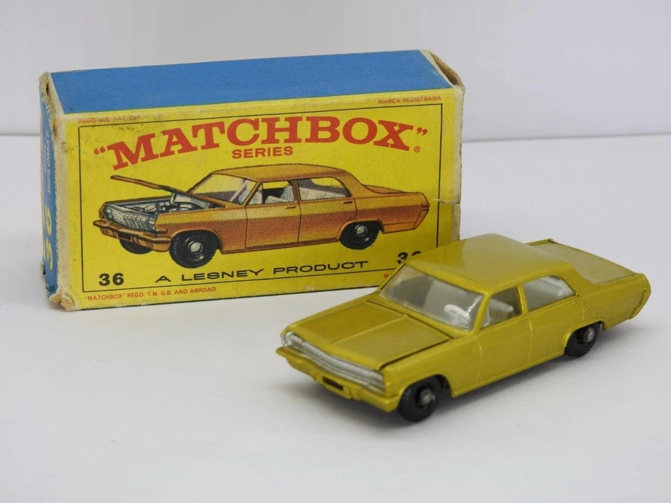MATCHBOX LESNEY 1-75 REGULAR WHEELS OPEL DIPLOMAT No.36 1966 VNM IN E BOX - Image 1 of 4