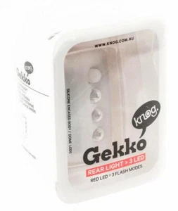 KNOG GEKKO 3 RED LED Bike Tail Light Rear Translucent 3 Flash Mode 2.4 Lumen NEW - Picture 1 of 6