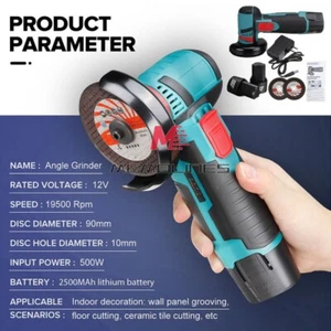 Mini amoladora angular 500W 12V máquina pulidora amoladora de corte de diamante inalámbrica - Imagen 1 de 13