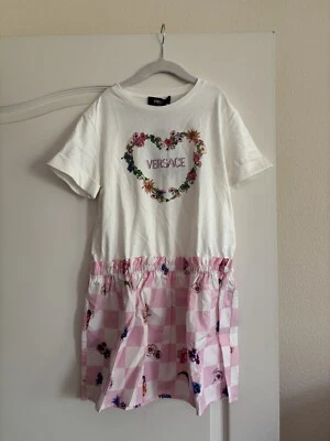 Nuevo con etiquetas Vestido Versace Auténtico de Algodón con Logo Corazón para Niña talla 10 Foto 1 de 4
