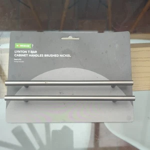Homebase Lynton T-Bar Ciminet Griffe in gebürstetem Nickel. Küchenschrank Schublade - Bild 1 von 5