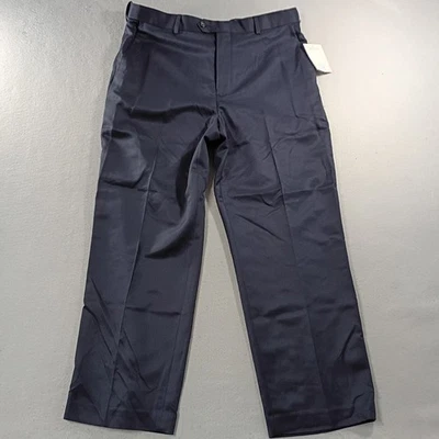Pantalones Croft & Barrow de corte clásico frente plano azul caqui para hombre talla real 38x29 nuevos con etiquetas Foto 1 de 4