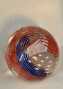 Vintage Caithness Scotland Stars & Stripes Red White Blue Art Glass Paperweight - Picture 1 of 6