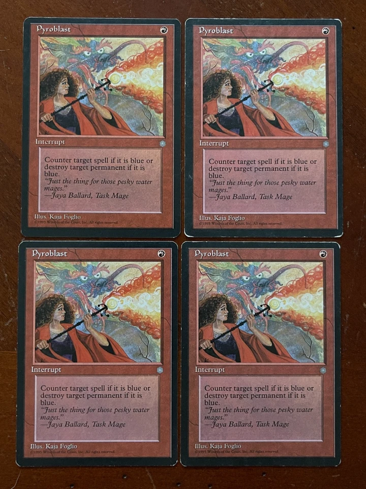 4 x Pyroblast MTG Cards Ice Age Playset MP Common Pauper - Image 1 of 1