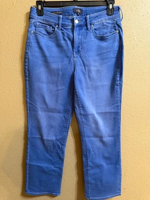 NYDJ MARILYN STRAIGHT DENIM JEANS SZ 10 MEDIUM WASH STRETCH STRAIGHT LEG - Image 1 of 3