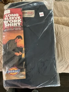 Camisa de Trabajo Dickies De Colección Para Hombre 16-16.5/32 Azul Manga Larga Abotonada Nueva - Imagen 1 de 8