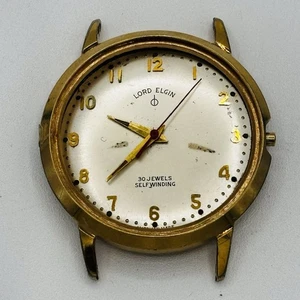 Vintage Lord Elgin Selfwinding 30J 760 Uhrwerk Teile/Restauration OHNE KRISTALL - Bild 1 von 4