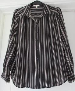H&M Smart Ladies Blouse Black and white stripe - 14 - NEW - Picture 1 of 8