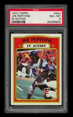 1972 Topps Set-Break #304 Joe Pepitone en acción PSA 8 casi nuevo-como nuevo Foto 1 de 3