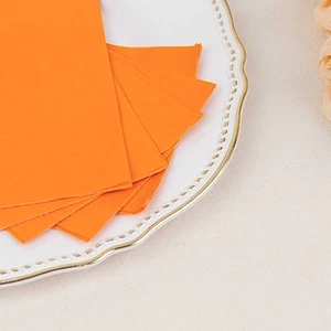 ORANGE 50 Soft 2 Ply Dinner Cocktail Paper NAPKINS Party Events Home Decorations - Picture 1 of 8