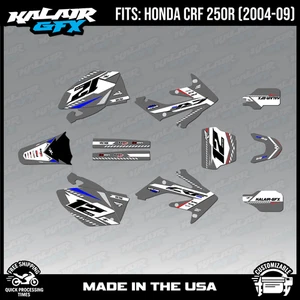 Graphics Kit for  Honda CRF250R CRF 250R (2004-2009)  Lethal Series - Grey - Imagen 1 de 4