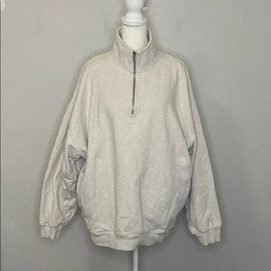 Aritzia TNA Cozy Mega Fleece Quarto Zip Grigio Taglia 3 - Foto 1 di 7