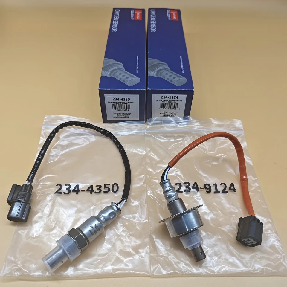 2X Denso Up+Down Oxygen O2 Sensor 234-9124 234-4350 For 2007-11 Honda Civic 1.8L Foto 1 de 4